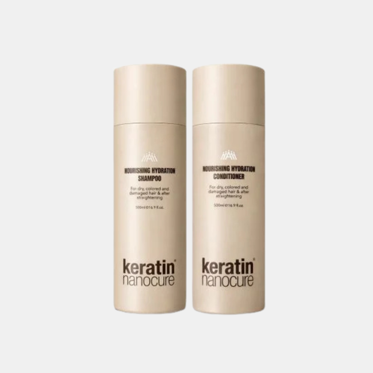 Εικόνα της Nanocure Keratin Nourishing Hydration Set (Shampoo 500ml, Conditioner 500ml)